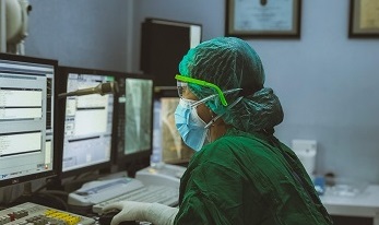 Doctor analyzing lab results