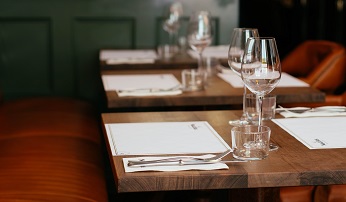 Dining table at a restaurant
